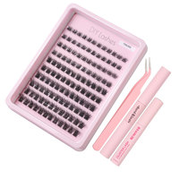 Extensions de cils individuels en grappe F9 ultra-fines, bande super fine, fibres synthétiques douces, aspect naturel, pour vente en gros