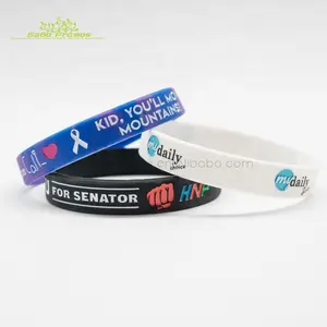 Pulseira de silicone para eventos, pulseira profissional de basquete mista de duas cores em relevo, atacado 2024-2025