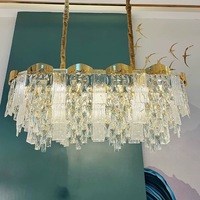 Lámpara de araña de cristal de lujo, moderna, para sala de estar, comedor, borla, dormitorio, habitación, interior, Hotel, hogar, iluminación