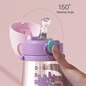 Botella de Agua Infantil Moderna de 500 ml, Libre de BPA, Ecológica, Material Tritan, con Pajita, Vaso Antiderrames para Bebés, Botella para Beber y Alimentar - Product Image 6