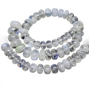 Perles de pierre de lune bleue naturelle, lisses, facettées, en forme de rondelle, prix d'usine en gros, certifiées par un tiers - Product Image 2
