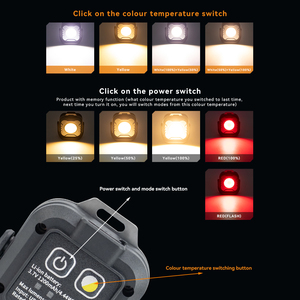 Lampe <span class=keywords><strong>de</strong></span> travail multifonctionnelle COB LED super lumineuse pour le camping, mini lampe torche portable à clé, rechargeable, magnétique - Product Image 3