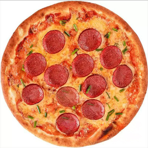Novedad presente tamaño personalizado galletas rojo <span class=keywords><strong>Pepperoni</strong></span> comida realista <span class=keywords><strong>Pizza</strong></span> divertido Super suave franela cómoda manta redonda - Product Image 5