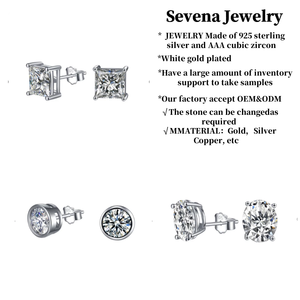 Sevena Jewelry SAET0001 925 Sterling Silver <strong>square</strong> Shape <strong>Diamond</strong> <strong>Earrings</strong> for Women Aaa Cubic Zircon White Stone - Product Image 5