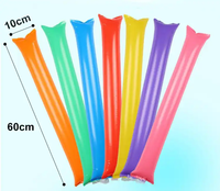 Bâtons de cheering gonflables OEM Thunder en plastique, ballons à main, bâtons de ballons en PVC, logo personnalisable, utilisation portable en extérieur