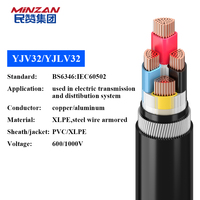 0,6/1,0 KV cobre 3 4 núcleos 2,5 MM 25MM 50MM 150mm alambre de acero blindado SWA CU/XLPE/PVC Cable de alimentación subterráneo