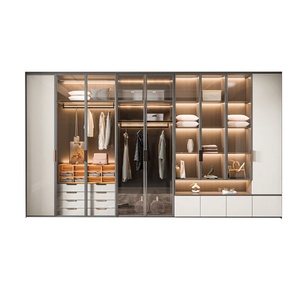 Armoire de chambre d'appartement : Dressing ouvert avec ensemble de rangement intégré et coiffeuse, design multifonctionnel - Product Image 6