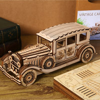 Puzzle 3D en bois en gros, modèle de voiture classique vintage, puzzles 3D en bois DIY pour adultes, kit d'assemblage d'automobile rétro