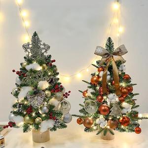 Christmas Decor 45cm 60cm Artifical Indoor Mini Led <b>Light</b> Plastic Christmas <b>Tree</b> and Decorations with Hanging Ornaments - Product Image 1