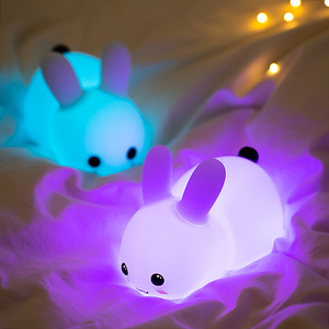 Đèn ngủ silicon hình thỏ dễ thương sáng tạo, hình mặt trăng, dùng cho bé bú sữa, để cạnh giường, bán buôn từ nhà máy, dùng trong nhà - Product Image 5