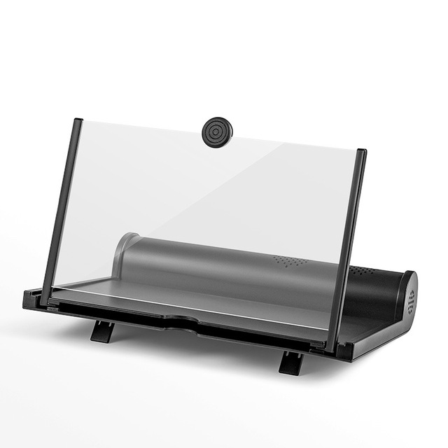 Mobile Phone Screen Amplifier 12-Inch Pull-Out Speaker HD Blu-ray 2-in-1 ABS Material Desk Mount for Audio Magnifier