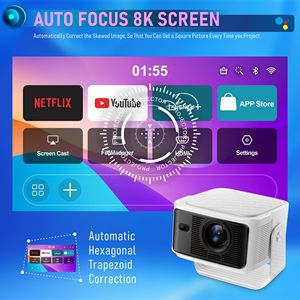 Projecteur Google <span class=keywords><strong>TV</strong></span> 4K OEM HY350 Max 1080P LED 180 °   Projecteur portable Android 11 gratuit, 500 lumens ANSI, stéréo HIFI, home cinéma - Product Image 3