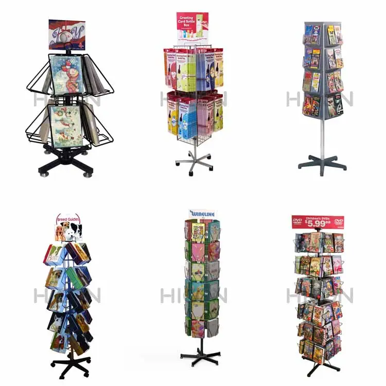 Hoge Kwaliteit Vloer Postkaarten Display Cd Rack Kalender Magazijn Stand Metalen Dvd Display Rack