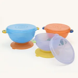 Non Slip Toddler Training Pp Plastic Baby Bowl With Suction Cup