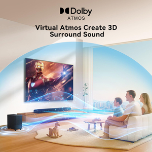 ซาวด์บาร์ 3.1CH <span class=keywords><strong>Dolby</strong></span> Atmos สำหรับสมาร์ททีวี, เสียงเซอร์ราวด์เสมือนจริง 390w และซับวูฟเฟอร์แบบมีสาย, ระบบโฮมเธียเตอร์ - Product Image 2