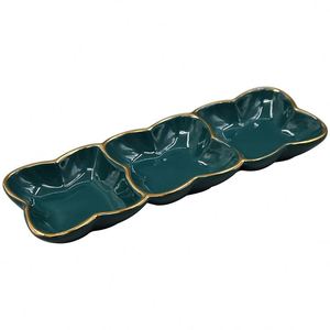 Plato para Salsas de Cerámica Esmaltada de Estilo Japonés Premium con 2/3 Compartimentos - <span class=keywords><strong>Rectangular</strong></span>, Apto para Alimentos, para Hoteles y Restaurantes - Product Image 3