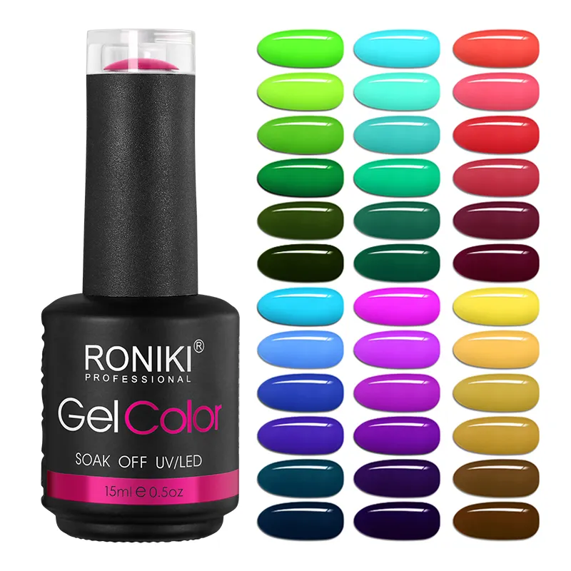 RONIKI nail supplies salon soak off uv gel private label 608 mixed color nail gel polish OEM custom gel polish