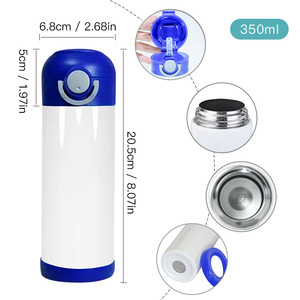 50pcs/Ctn RTS USA Warehouse 12oz Sublimation Tumbler Stainless Steel Kids Cup Water <strong>Bottle</strong> With Colorful Flip Top Mix Color Lids