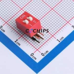 DA-2-R-T DIP Switch Through hole Component (THT),P=2.54mm Switch Piano Key Single Pole Single Throw 2 2.54mm - Product Image 1