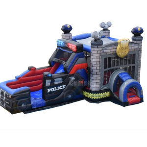 Château gonflable commercial <span class=keywords><strong>de</strong></span> haute qualité avec toboggan, thème voiture <span class=keywords><strong>de</strong></span> police, château gonflable pour les fêtes d'enfants - Product Image 4