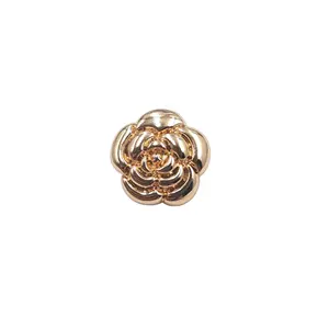 SHANGJIN moda lüks marka düğmeler bayanlar için fantezi metal düğmeler giysi 3D çiçek metal düğmeler
