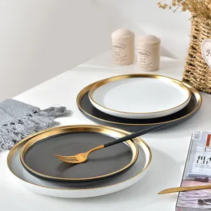 Unbreakable Source Manufacturer Wholesale Plastic Gold Melamine Plate Assiettes En Melamine