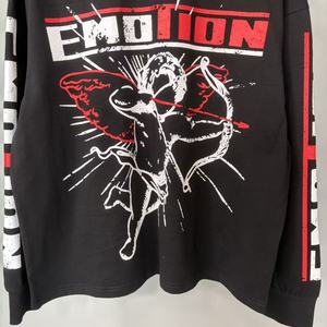 Sweat-shirt à capuche rétro délavé de haute qualité, poids lourd, 100% coton, manches longues, émotions mixtes, style streetwear décontracté pour hommes - Product Image 3