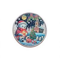 Pièces de monnaie de Noël personnalisées gravées en métal plaqué or – Souvenirs de fête en gros avec design émaillé 3D
