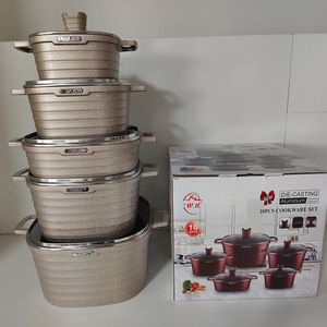 Bán chạy 10 chiếc nồi nấu ăn bằng nhôm đúc cỡ lớn, chống dính, bộ nồi đá granite, bộ nồi nấu ăn - Product Image 4