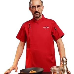 Uniformes Personalizables Unisex Media Manga Chef Logo Cocina Restaurante Hotel Uso Delantales y Abrigos Hombres Mujeres Camareros Chefs - Product Image 5