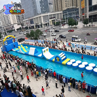 Parc aquatique gonflable commercial directement de l'usine, parcours d'obstacles aquatiques flottants modulaires pour lac et mer