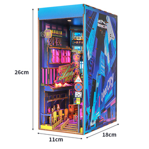 Kit de <span class=keywords><strong>Casa</strong></span> de Muñecas de Madera Cyberpunk, Miniaturas DIY, Rompecabezas 3D, Casas de Muñecas, Envío Directo, MOQ 1, Directo de Fábrica - Product Image 2