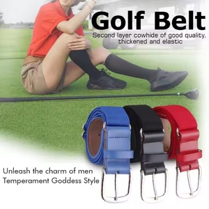 Ceinture de sécurité élastique en cuir véritable AmpsafeX pour hommes et femmes, noir, bleu, rouge, équipement de sport de plein air pour le baseball, le golf - Product Image 4