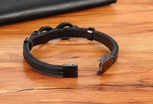 <span class=keywords><strong>Bracelet</strong></span> vintage marron en cuir véritable avec <span class=keywords><strong>signe</strong></span> de l'<span class=keywords><strong>infini</strong></span> pour homme <span class=keywords><strong>Bracelet</strong></span> à maillons en acier inoxydable à 8 formes Bracelets en cuir véritable pour homme - Product Image 3