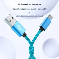 Câble de données pour téléphone portable de type C avec matériau tissé pour Android 2A 3A, transfert de données de charge rapide