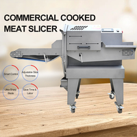 Machine à trancher la viande électrique industrielle en acier inoxydable, trancheuse à viande cuite
