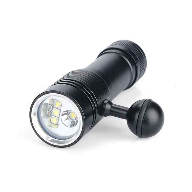 Portable Scuba Diving Accessories Red LED Flashlight Scuba Submarine Light Underwater Hunting Fishing Waterproof Dive Torch