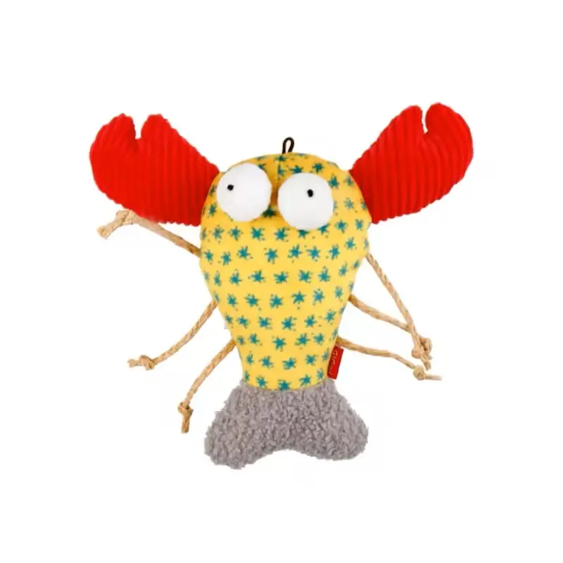 GiGwi Big Crab Cute Cat interactive Catnip Cat Crinkle paper Plush Toy with rope