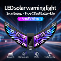 Lumière d'ambiance automobile, lumière d'avertissement solaire dynamique à LED en forme d'aile d'ange, lumière décorative universelle en forme d'aile pour automobile