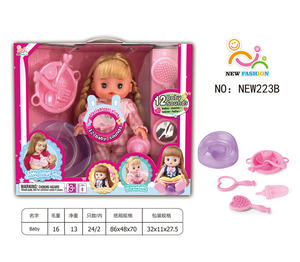 Good Style Kids 10 Inch 12 Sounds Ic Newborn Baby Dolls Toys With Absorbent Bottle Urine Basin Diaper Comb Mirror <strong>Cutlery</strong> - Product Image 2