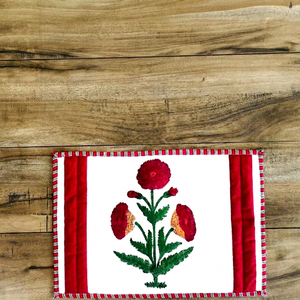 Sets de table et serviettes réutilisables en coton 100% imprimés à la main, couleur personnalisée, pour usage domestique - Product Image 1