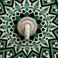 Mosaïque personnalisée à motif étoile islamique pour salle de bain et crédence de cuisine, murale artistique en céramique de pierre verte pour mur commercial