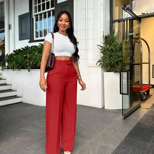 <b>Womens</b> Pants <b>Slacks</b> High Waisted Straight Yoga Solid Color Business Work Trousers Casual Pants Spring Plain Dyed - Product Image 6