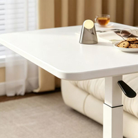 Bureau portable réglable en hauteur blanc pour ordinateur portable, table d'appoint en forme de C pour lit, canapé, chambre et salon