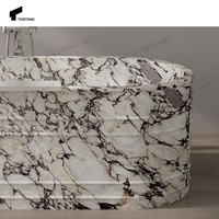 Tostone USA Standard Haute Qualité Hone Rouge Calacatta Viola Marbre Pierre Baignoire Autoportante Baignoire de Luxe pour Utilisation en Salle de Spa Intérieur