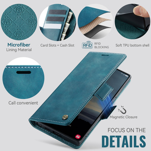 Pour <span class=keywords><strong>Samsung</strong></span> S25 Ultra S24 Plus S23 FE <span class=keywords><strong>S22</strong></span> S21 S20 Couverture <span class=keywords><strong>CaseMe</strong></span> 033 RFID Blocage Portefeuille Vintage En Cuir Antichoc Téléphone Cas - Product Image 3