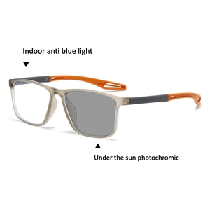 Nouvelles lunettes de soleil photochromiques anti-lumière bleue UV400 avec logo personnalisé, lunettes de mode pour hommes et femmes - Product Image 2