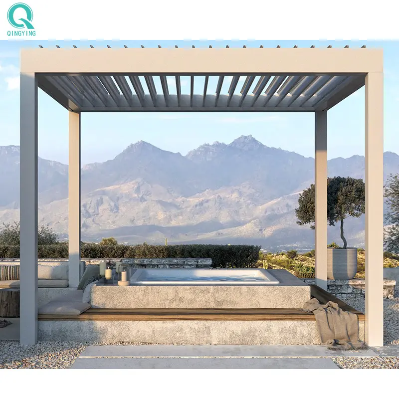 Pergola à auvent étanche motorisée en aluminium QINGYING