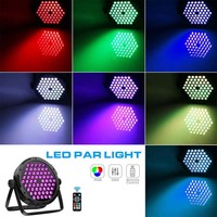 Projecteur LED RGB 3-en-1 60W avec télécommande sans fil pour DJ, éclairage de scène, bars et spectacles de mariage