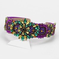 Serre-tête Baroque Haut de Gamme Incrusté de Diamants, Ornements Lourds, pour Soirée Dansante, Accessoire Cheveux Exquis Scintillant en Strass, Personnalisé